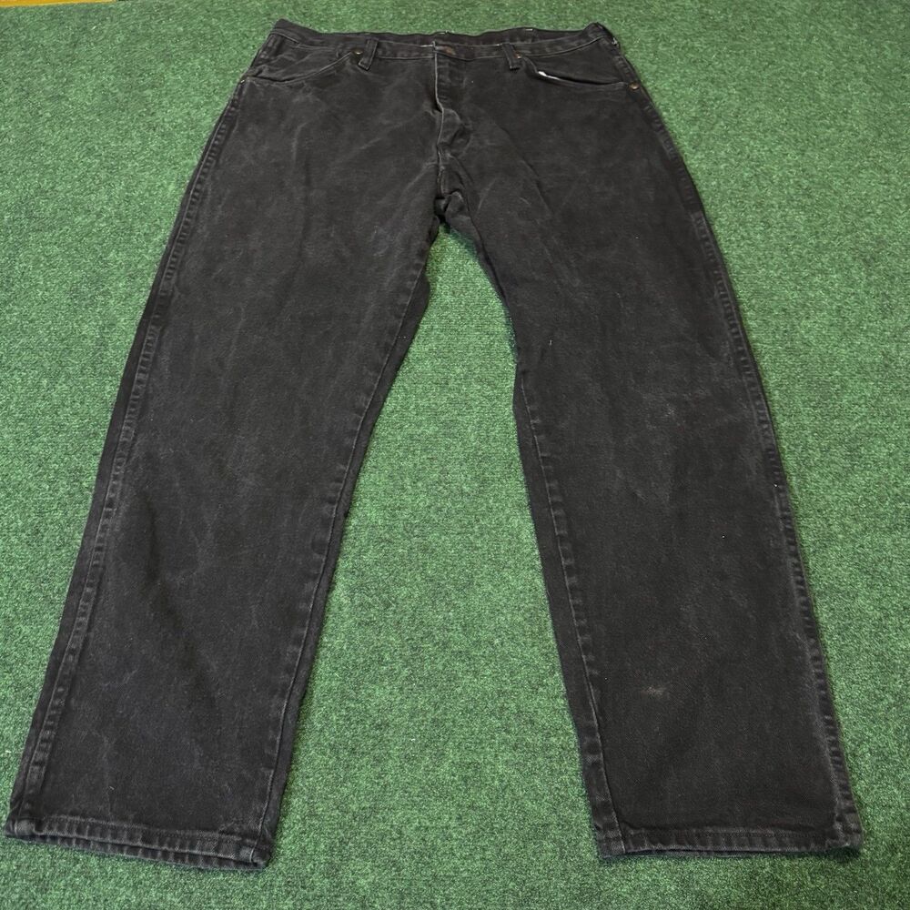 VTG Wrangler 13MWZ Cowboy Cut Jeans Black Denim Made in USA 36x30